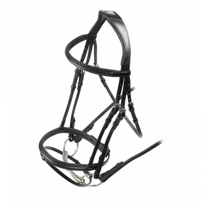 Velociti Padded Raised Flash Bridle Black-1